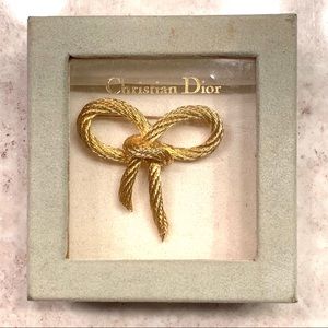 Authentic vintage Christian Dior bow brooch w/ box